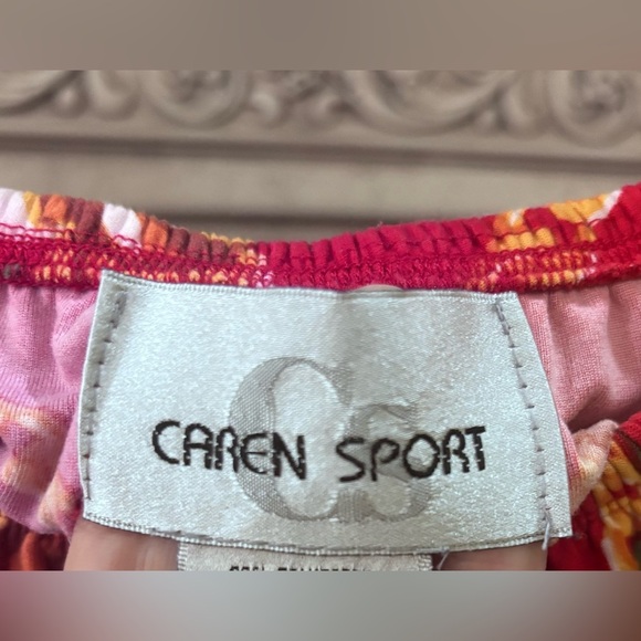 Caren Sport Red Floral Chain Design Ruffled Bodysuit Size 3X - Picture 5 of 12